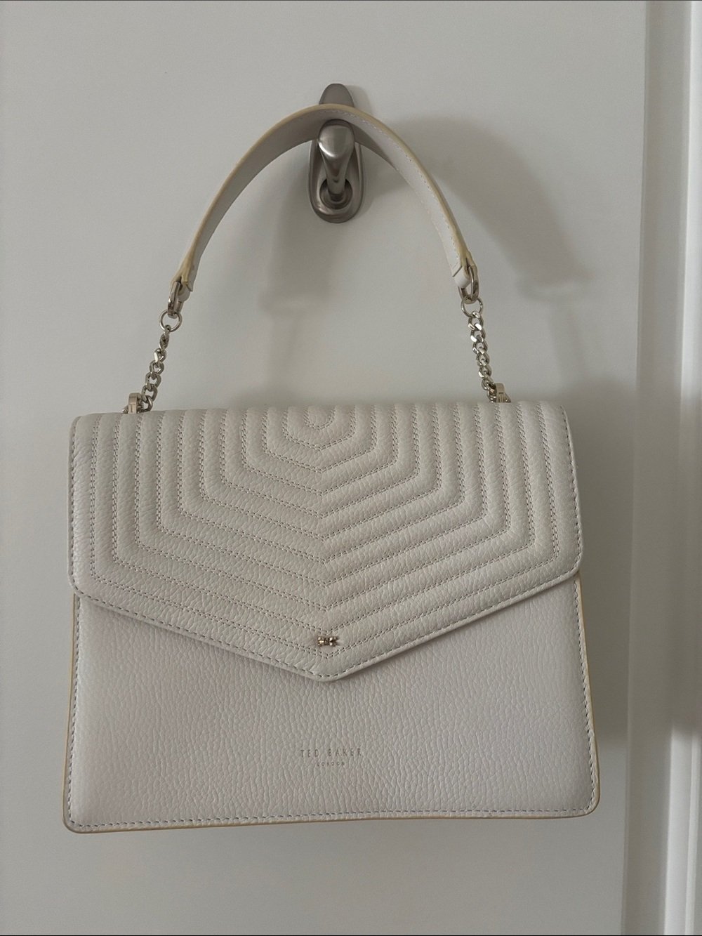 Ted Baker Cream Quilted Top-Handle Shoulder Bag
